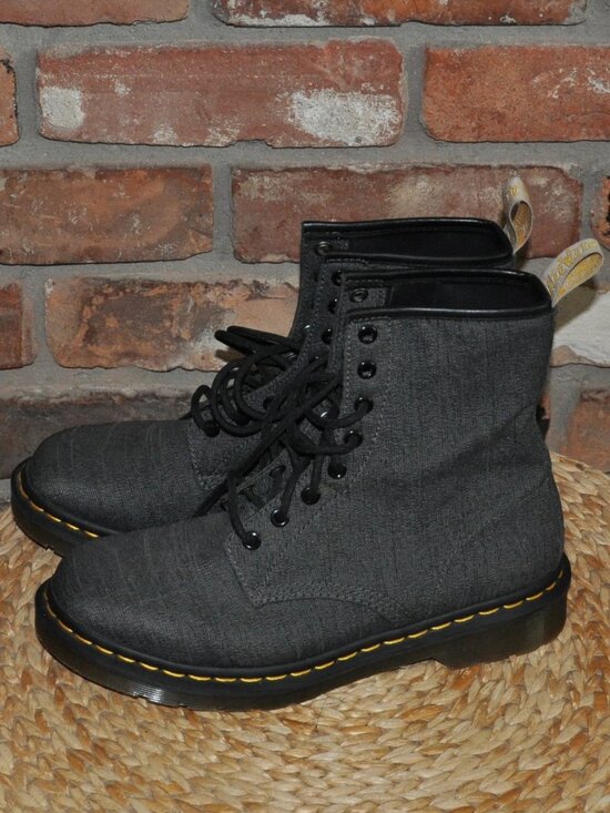 Dr. Martens Shoes - Dr Martens Vegan Castel Boots Gunmetal Grey Lace Up Grunge Punk New EU41 US9